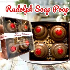 Christmas Soap, Rudolph Reindeer Soap Poop, Holiday Gift, Stocking Stuffers, new
